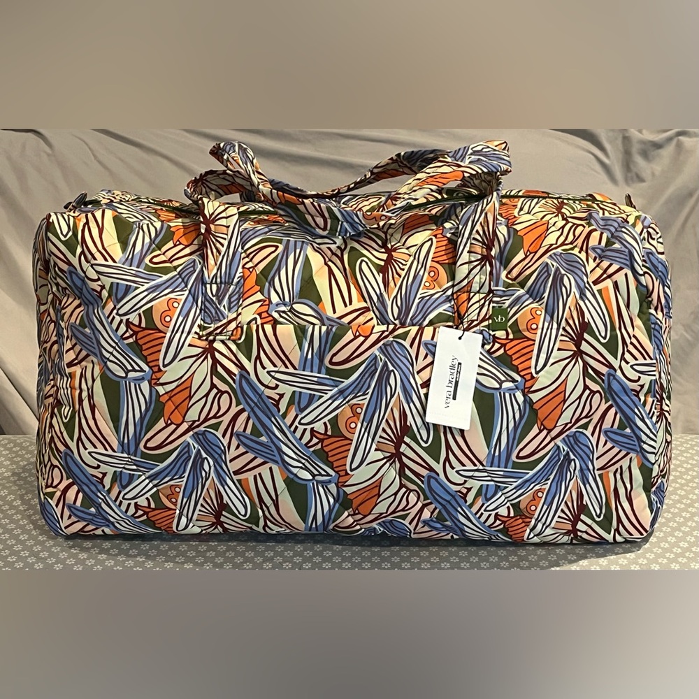 Vera Bradley Colorful Ultralight Large Travel Duffel Bag Dragonfly By NWT